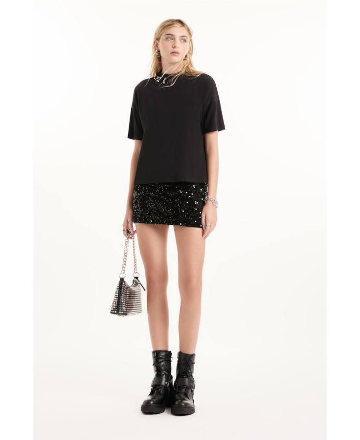 Blusa Boxy Piercing Ellus Preto