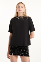 Blusa Boxy Piercing Ellus Preto