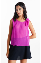 Blusa Chiffon Bandana Sleeveless Fucsia