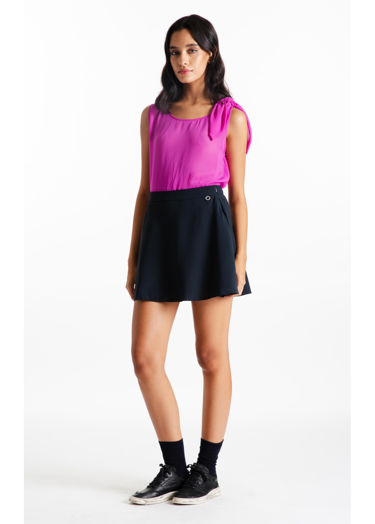 Blusa Chiffon Bandana Sleeveless Fucsia