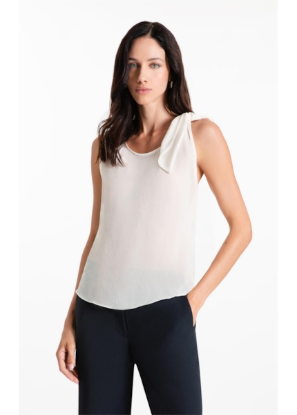 Blusa Chiffon Bandana Sleeveless Off White