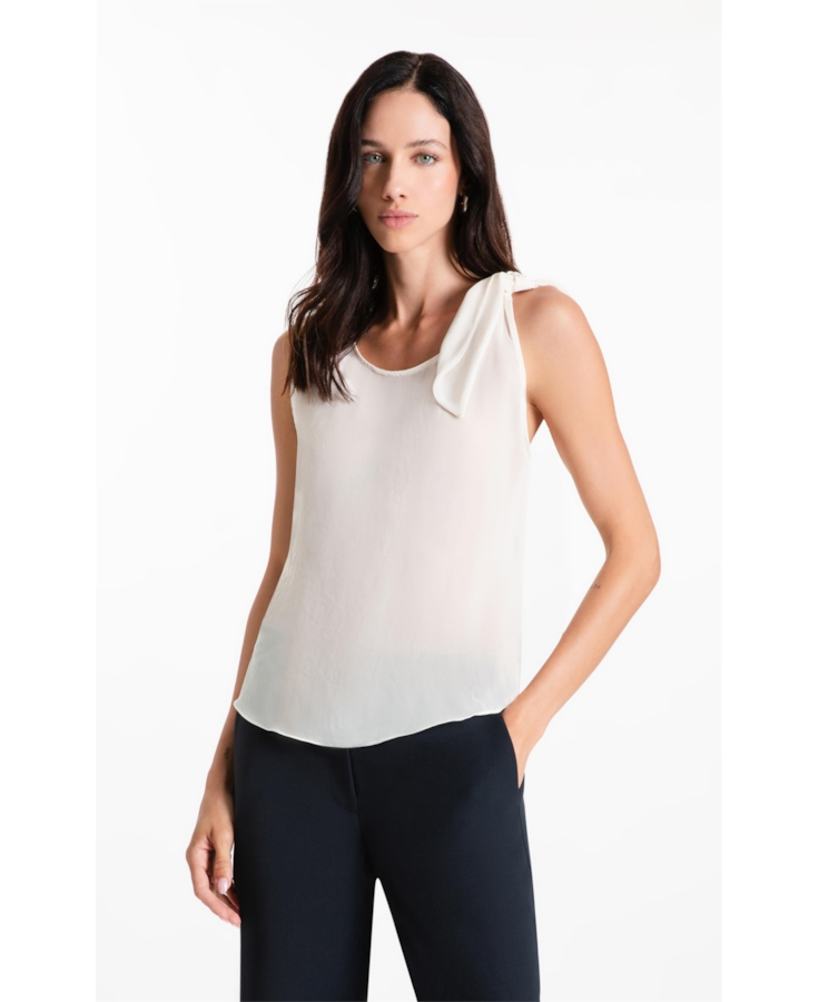 Blusa Chiffon Bandana Sleeveless Off White