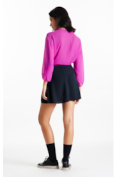 Blusa Chiffon Buttons Ml Fucsia
