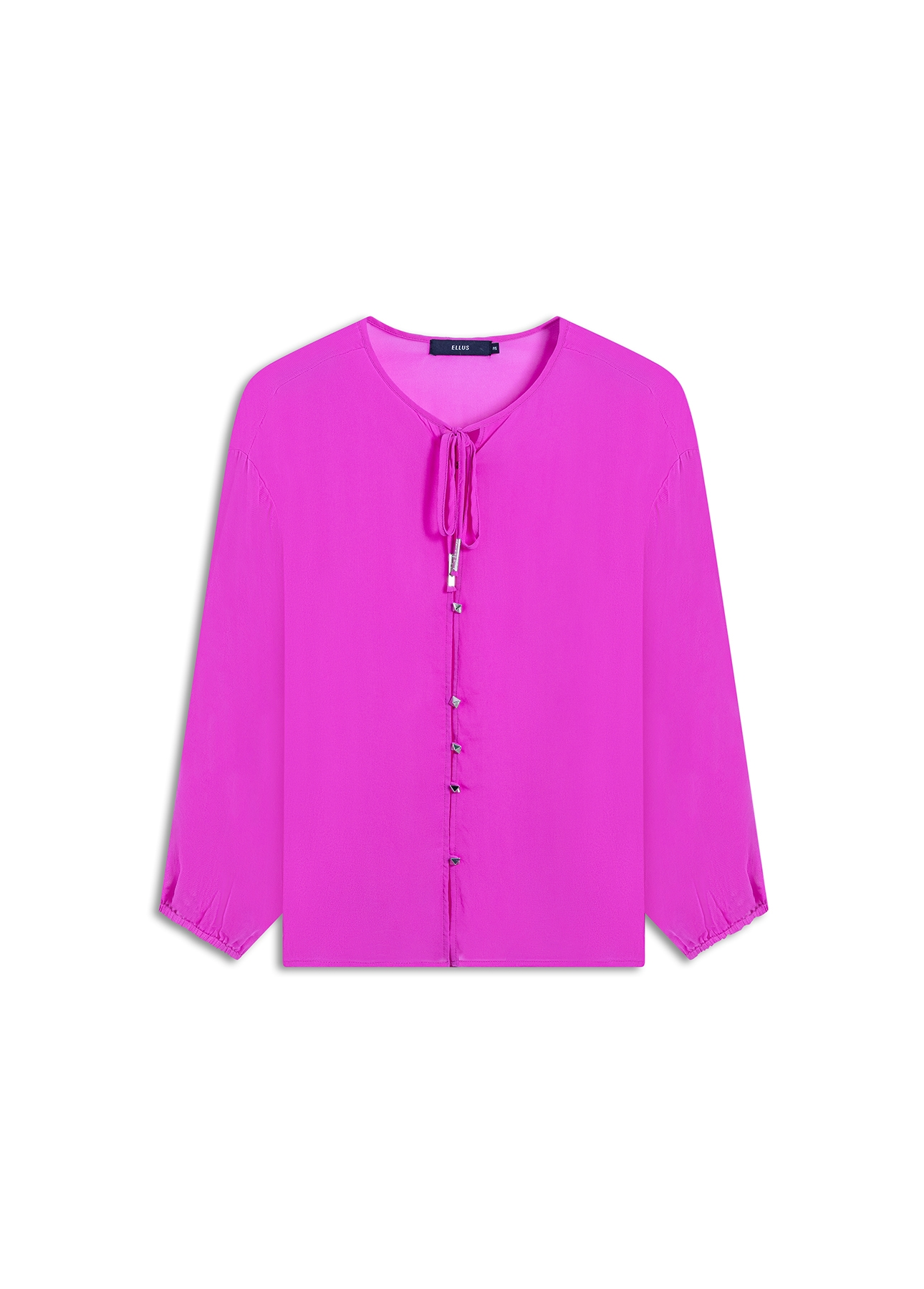 Blusa Chiffon Buttons Ml Fucsia