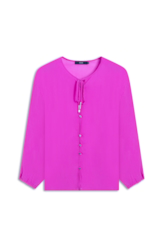 Blusa Chiffon Buttons Ml Fucsia