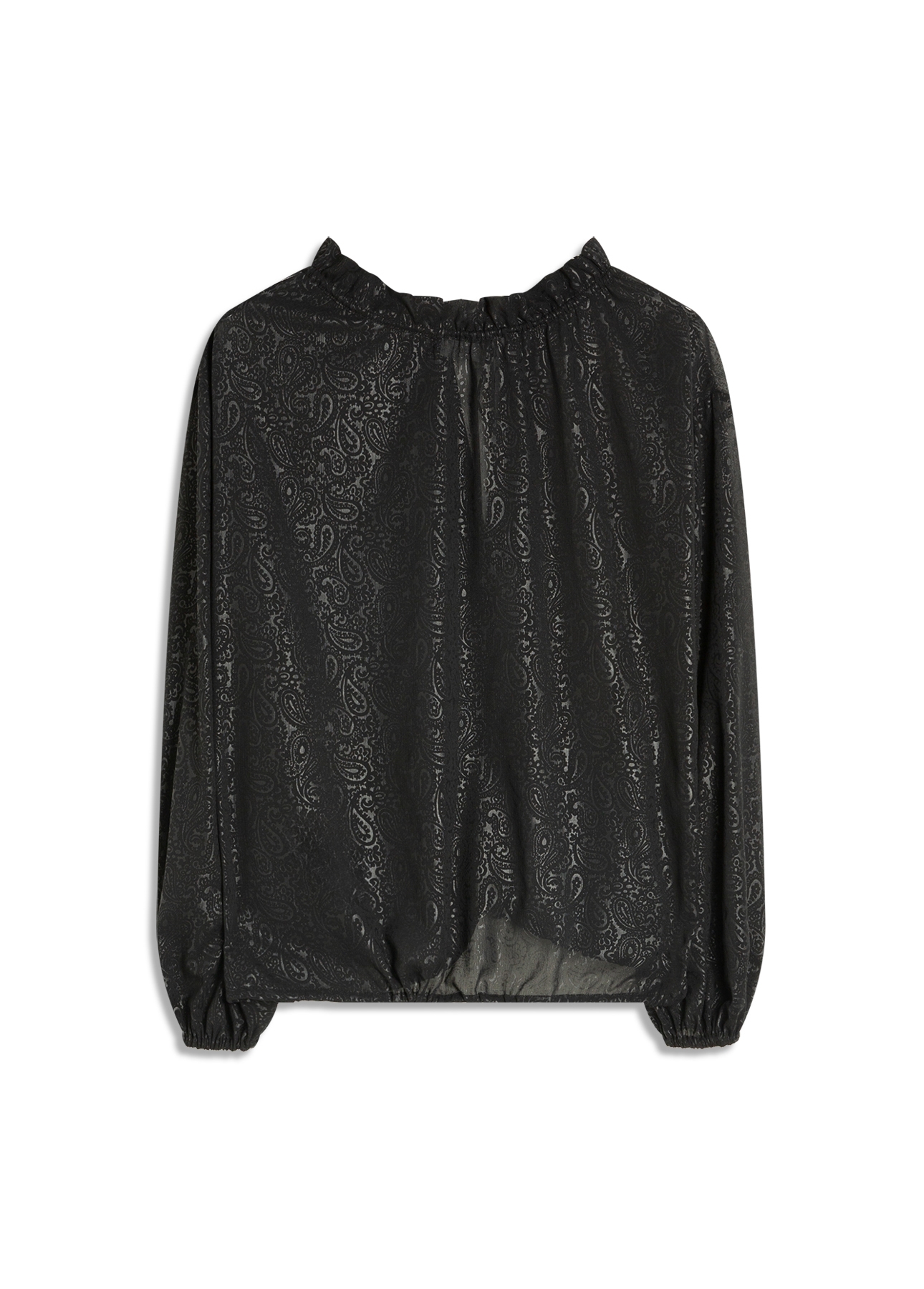Blusa Chiffon Pasley Ruffle Blouse Preto