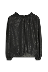 Blusa Chiffon Pasley Ruffle Blouse Preto