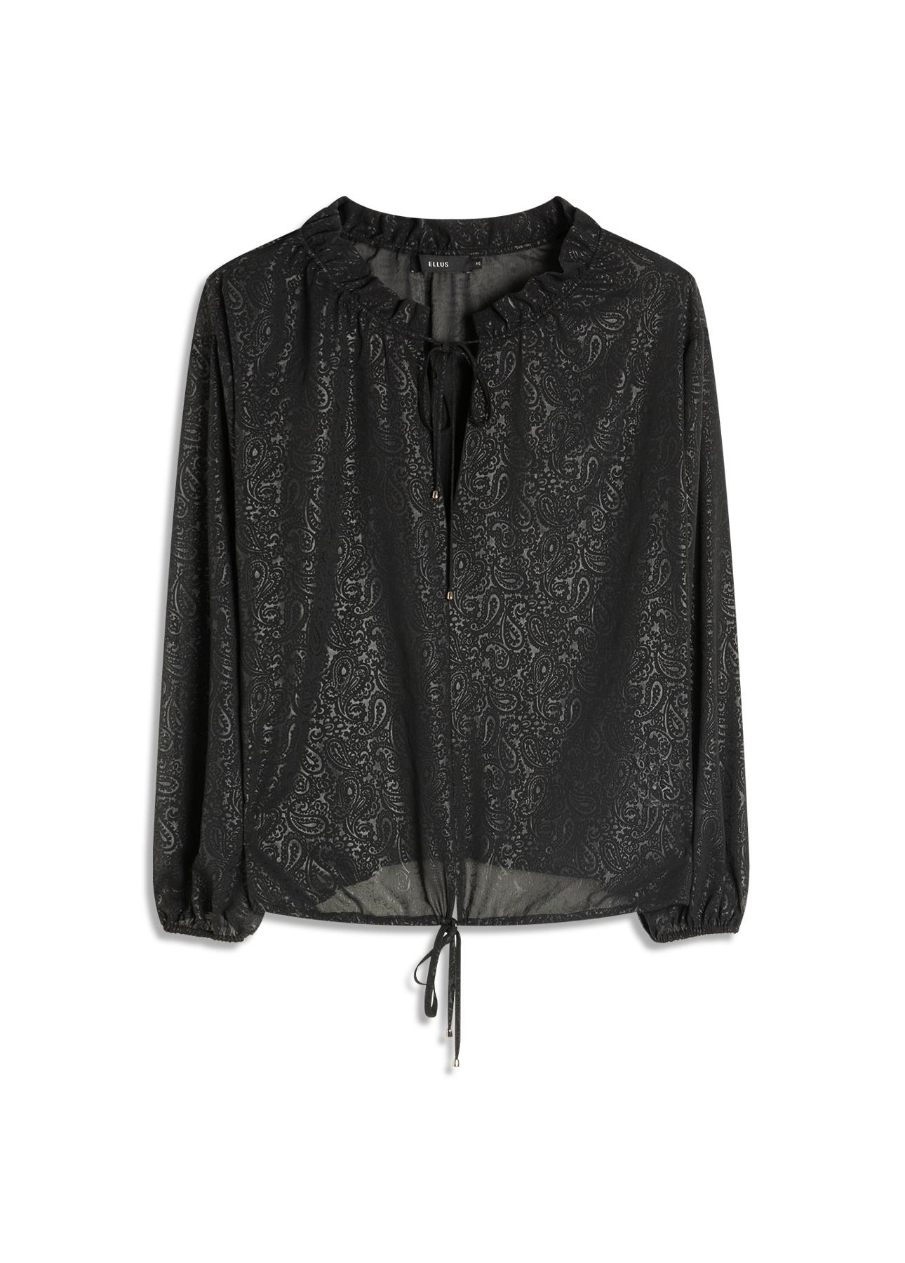 Blusa Chiffon Pasley Ruffle Blouse Preto