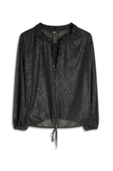 Blusa Chiffon Pasley Ruffle Blouse Preto