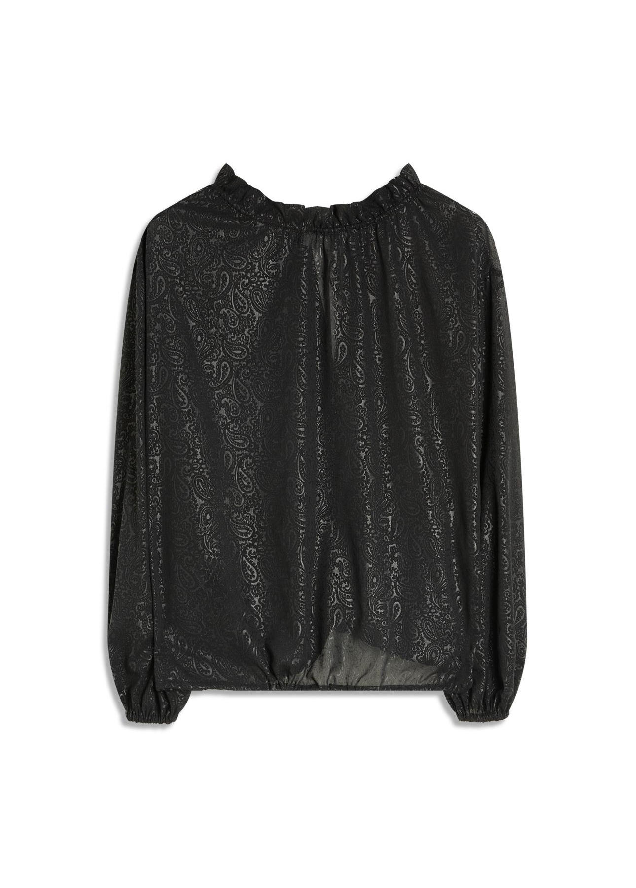 Blusa Chiffon Pasley Ruffle Blouse Preto