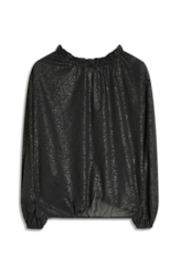 Blusa Chiffon Pasley Ruffle Blouse Preto