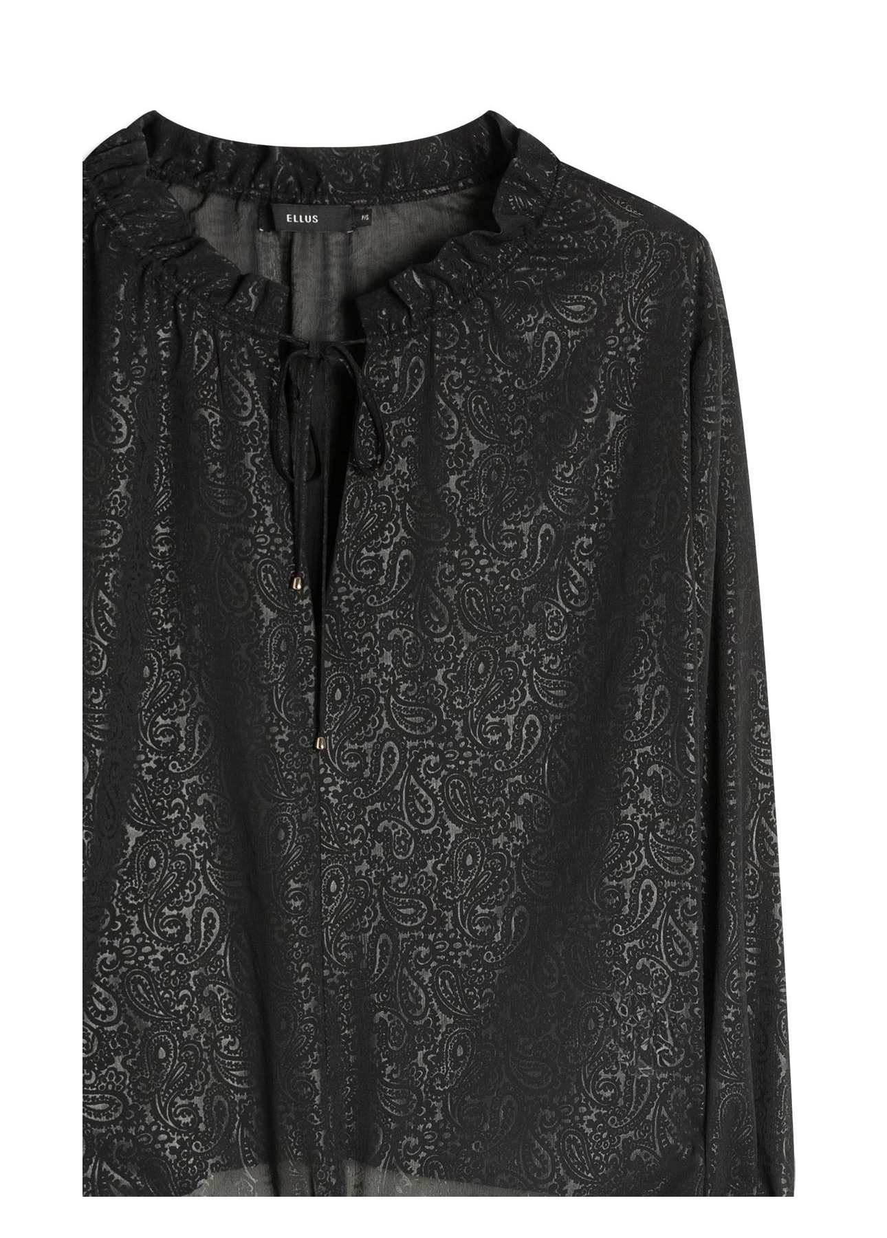 Blusa Chiffon Pasley Ruffle Blouse Preto