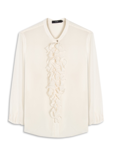 Blusa Chiffon Ruflle Shirt Off White