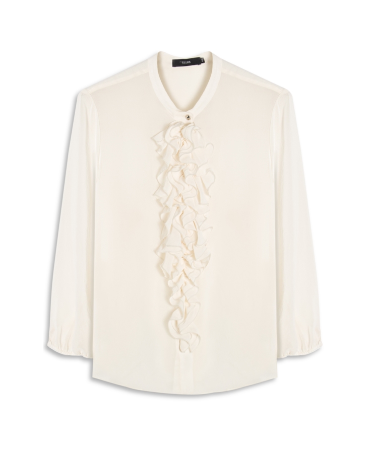 Blusa Chiffon Ruflle Shirt Off White