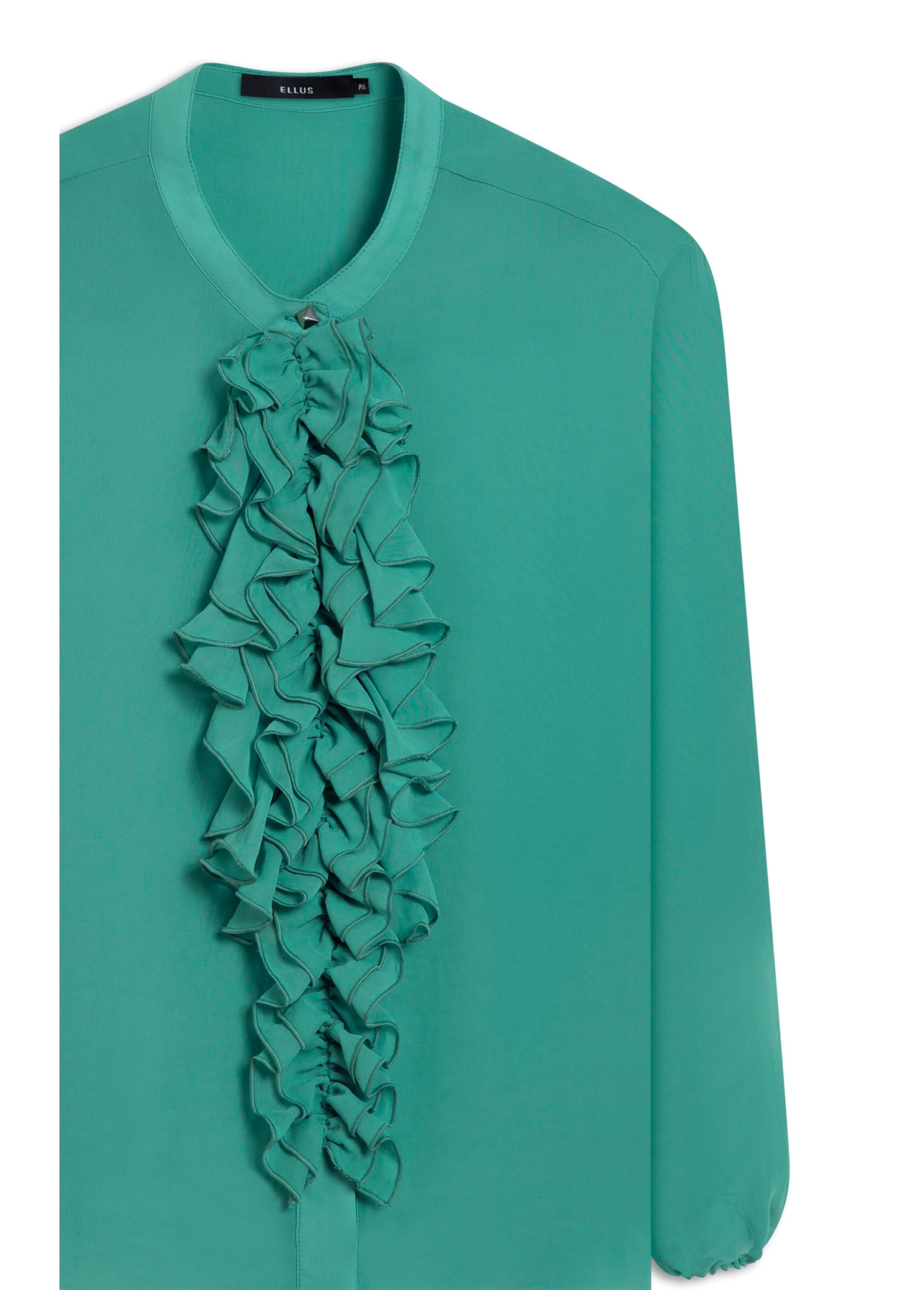 Blusa Chiffon Ruflle Shirt Verde Maca