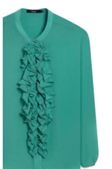 Blusa Chiffon Ruflle Shirt Verde Maca