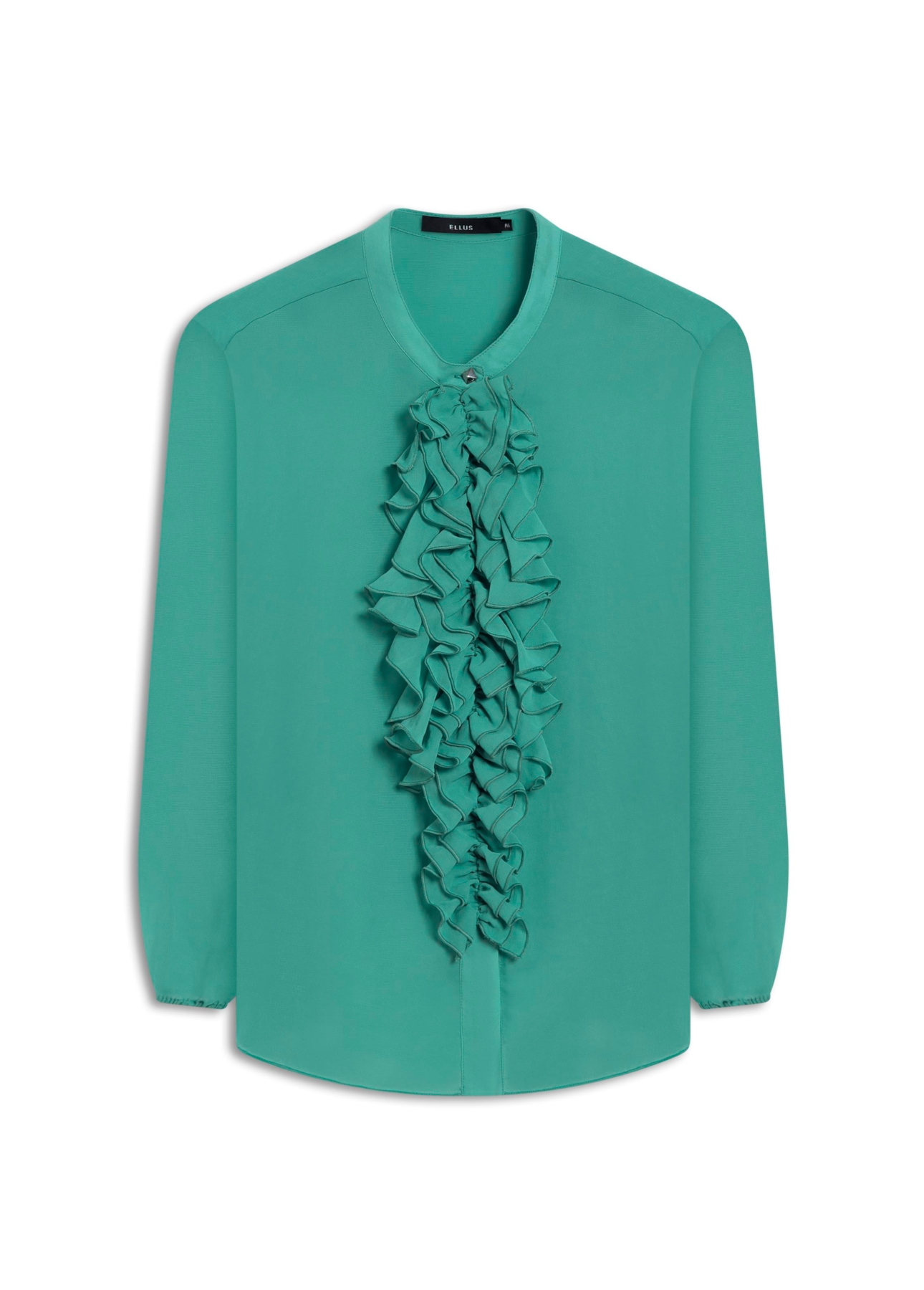 Blusa Chiffon Ruflle Shirt Verde Maca