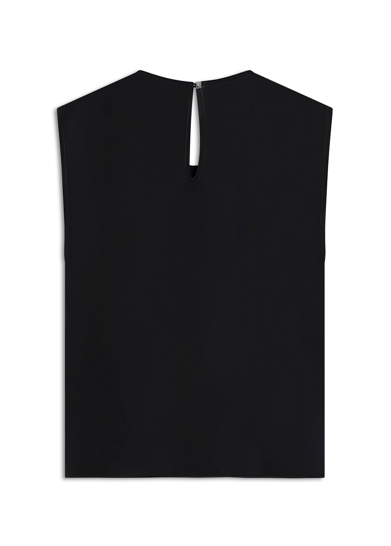 Blusa Chiffon Sleeveless Ruffles Preto