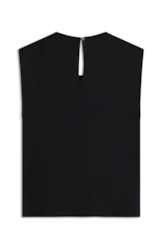 Blusa Chiffon Sleeveless Ruffles Preto