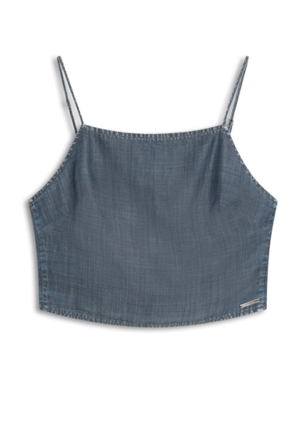 Blusa Comfort Denim Top Amarracao 1933-Lav.Dest.C/Luva