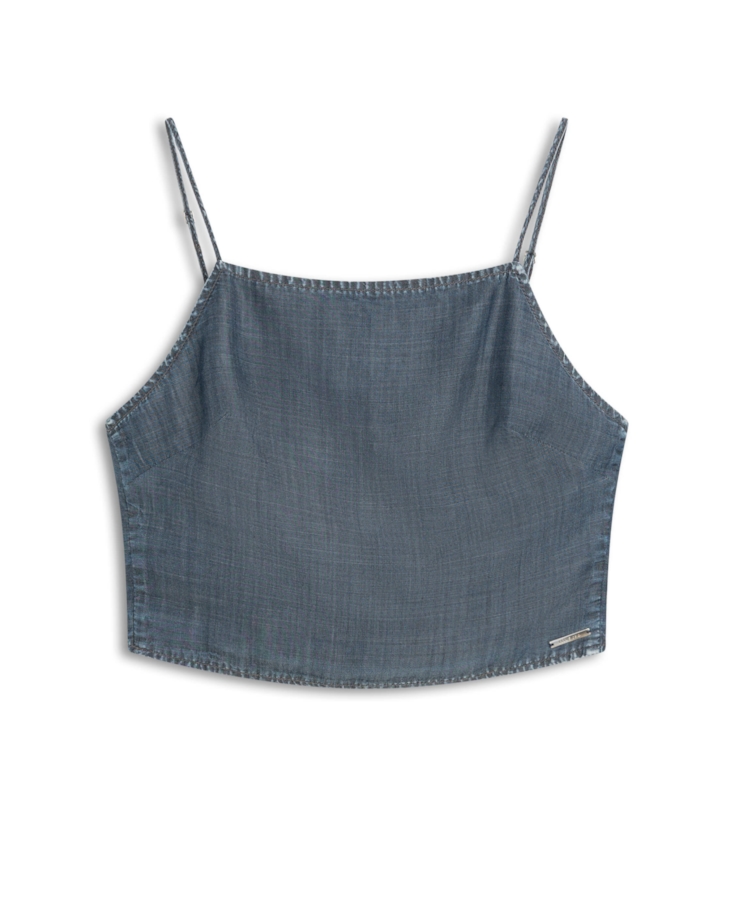 Blusa Comfort Denim Top Amarracao 1933-Lav.Dest.C/Luva