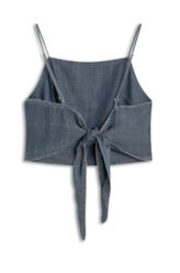 Blusa Comfort Denim Top Amarracao 1933-Lav.Dest.C/Luva