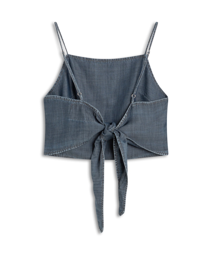 Blusa Comfort Denim Top Amarracao 1933-Lav.Dest.C/Luva