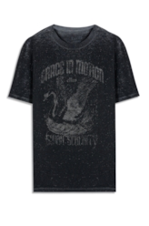 Blusa Cotton Devore Cisne Glitter Preto