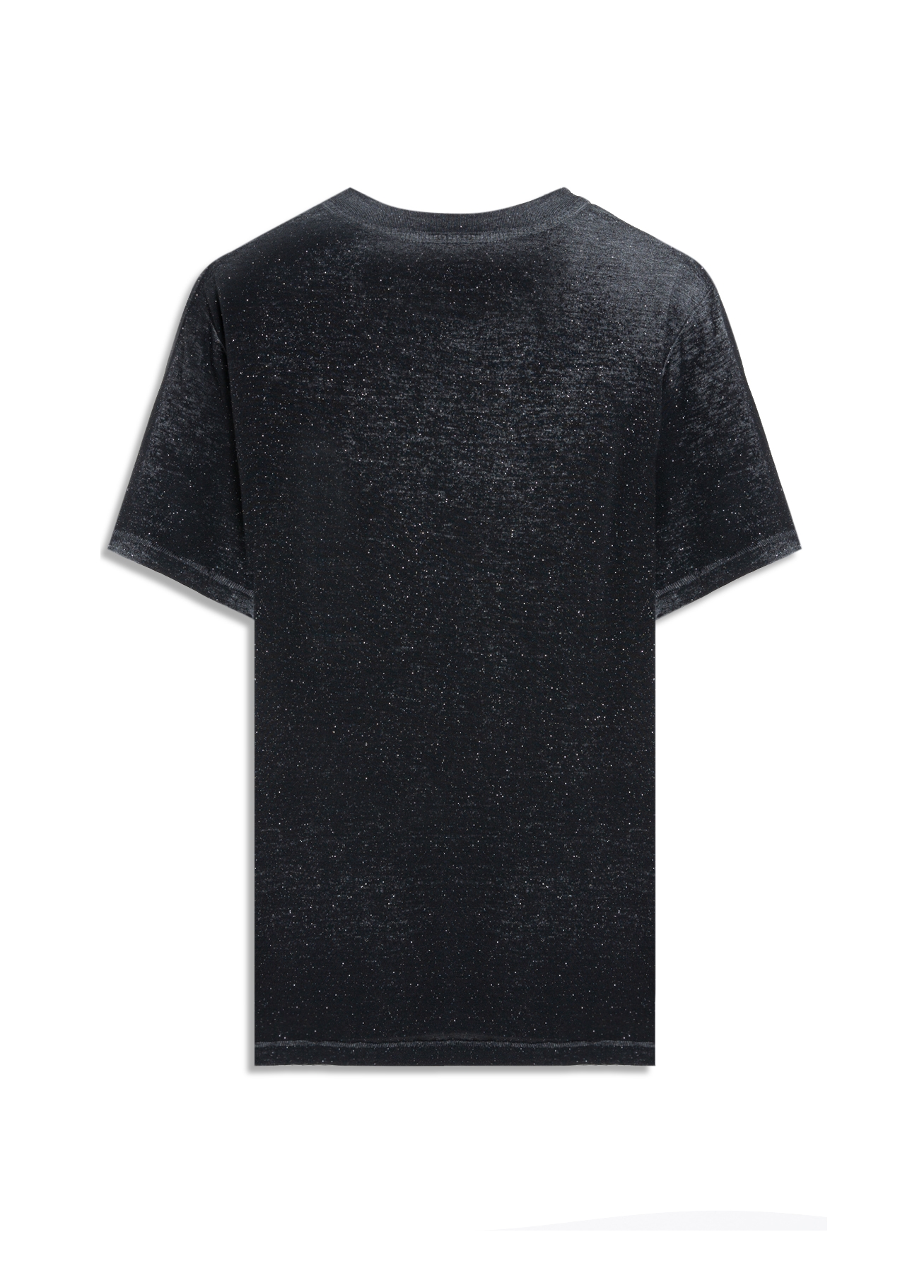 Blusa Cotton Devore Cisne Glitter Preto