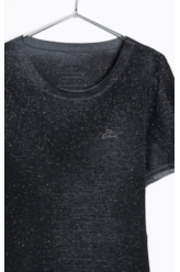 Blusa Cotton Devore Ellus Gótico Glitter Preto
