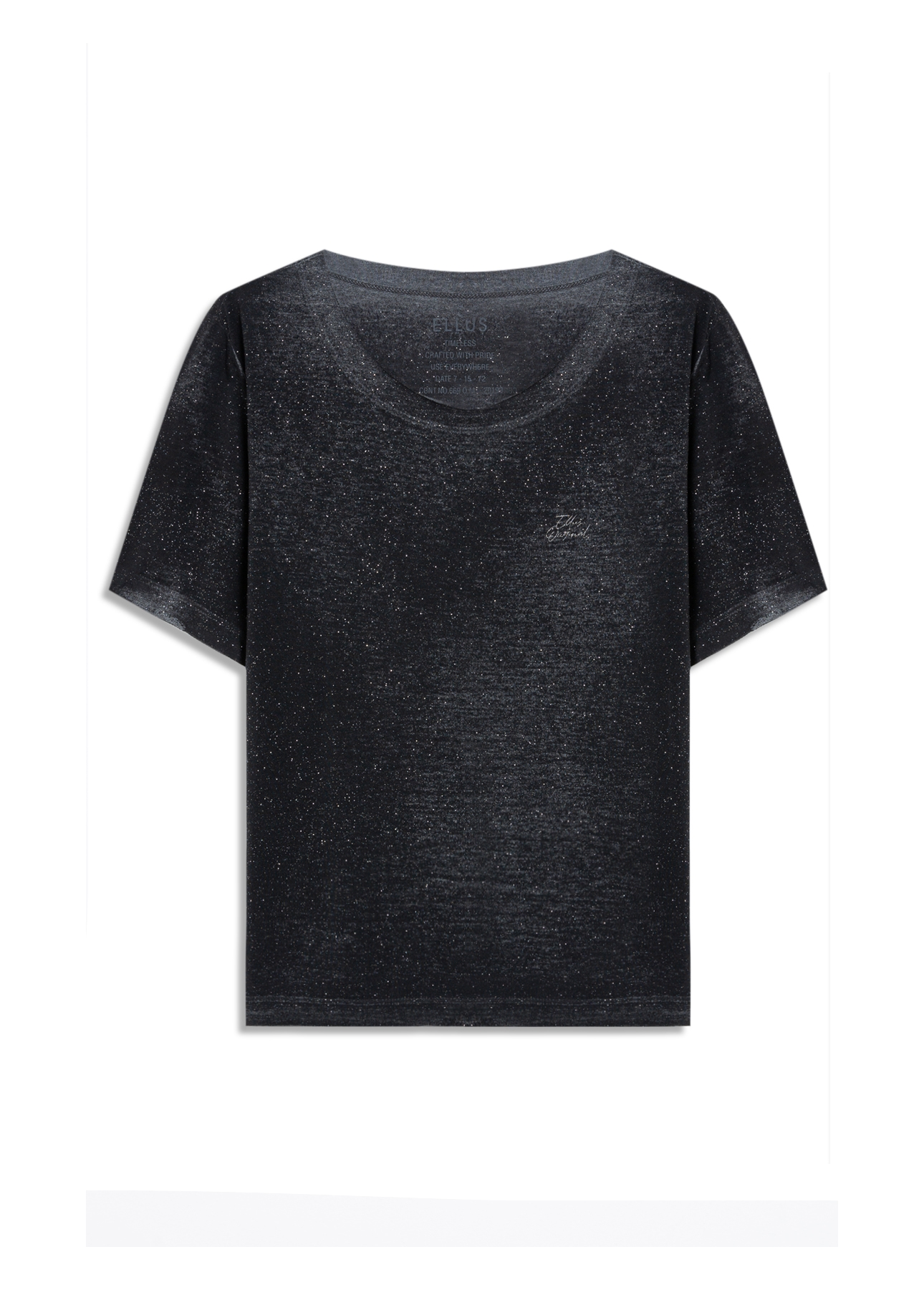 Blusa Cotton Devore Ellus Gótico Glitter Preto