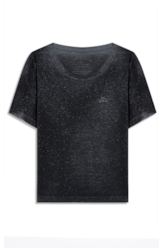 Blusa Cotton Devore Ellus Gótico Glitter Preto