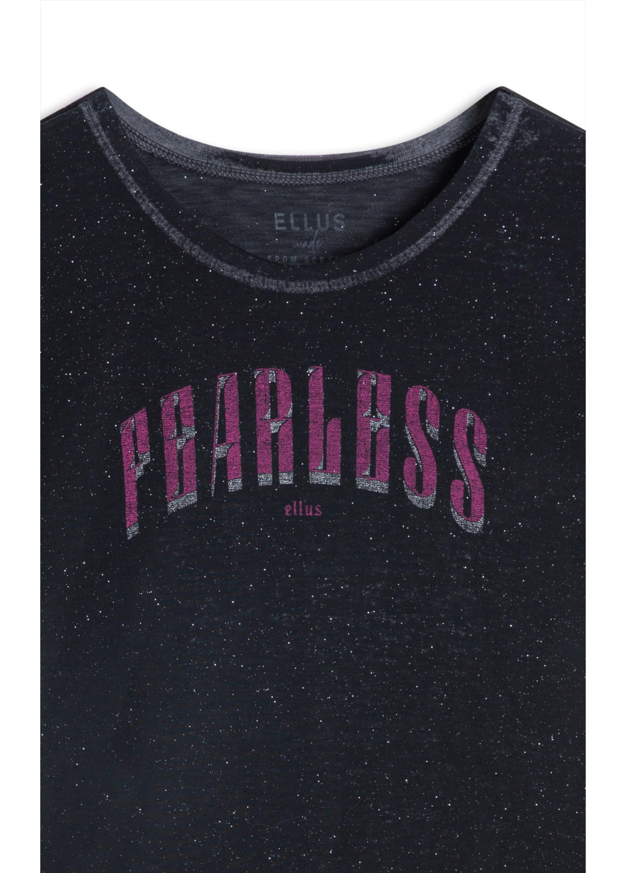Blusa Cotton Devore Fearless Boxy Preto