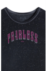 Blusa Cotton Devore Fearless Boxy Preto