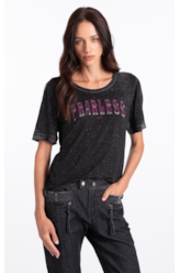 Blusa Cotton Devore Fearless Boxy Preto