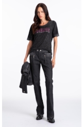 Blusa Cotton Devore Fearless Boxy Preto