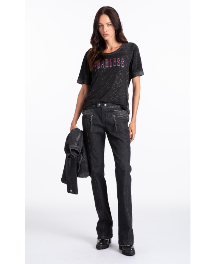Blusa Cotton Devore Fearless Boxy Preto