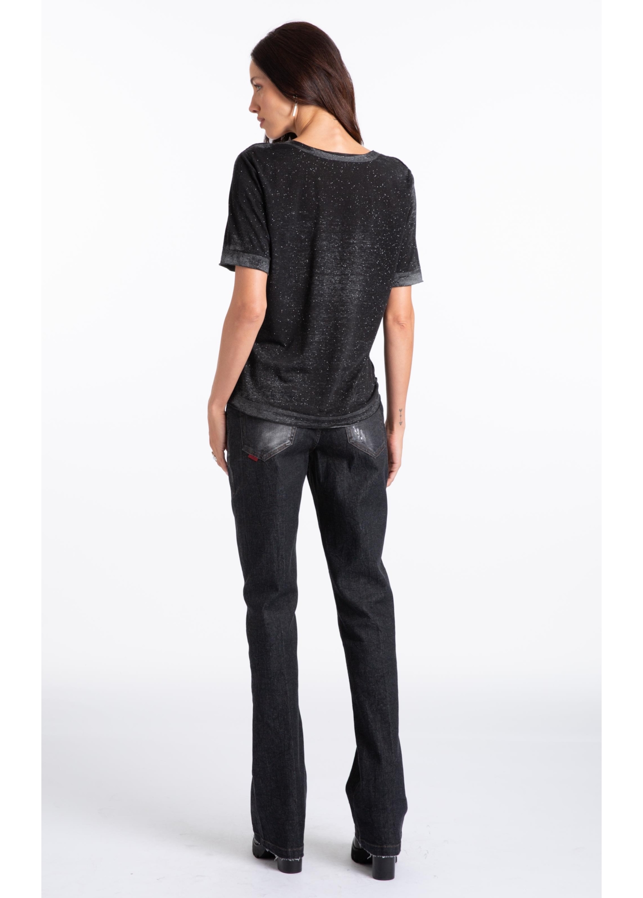 Blusa Cotton Devore Fearless Boxy Preto