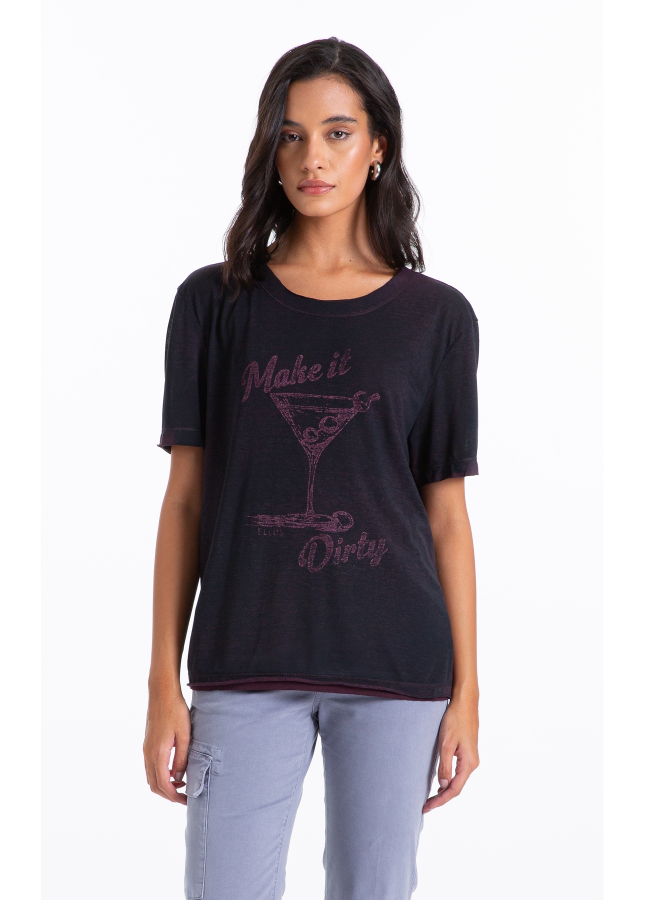 Blusa Cotton Devore Make It Dirty Beringela