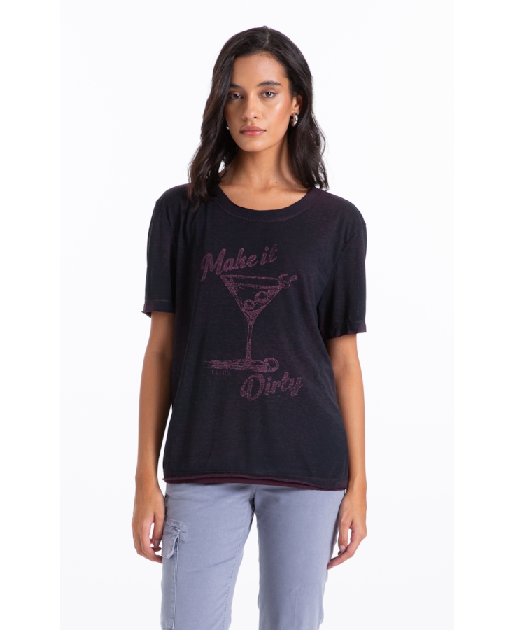 Blusa Cotton Devore Make It Dirty Beringela