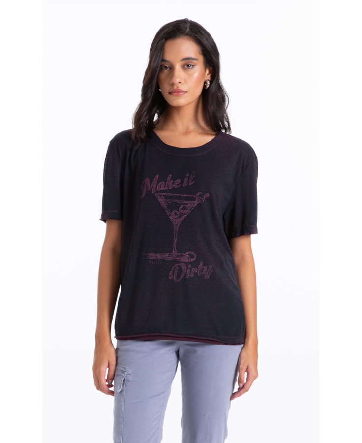 Blusa Cotton Devore Make It Dirty Beringela