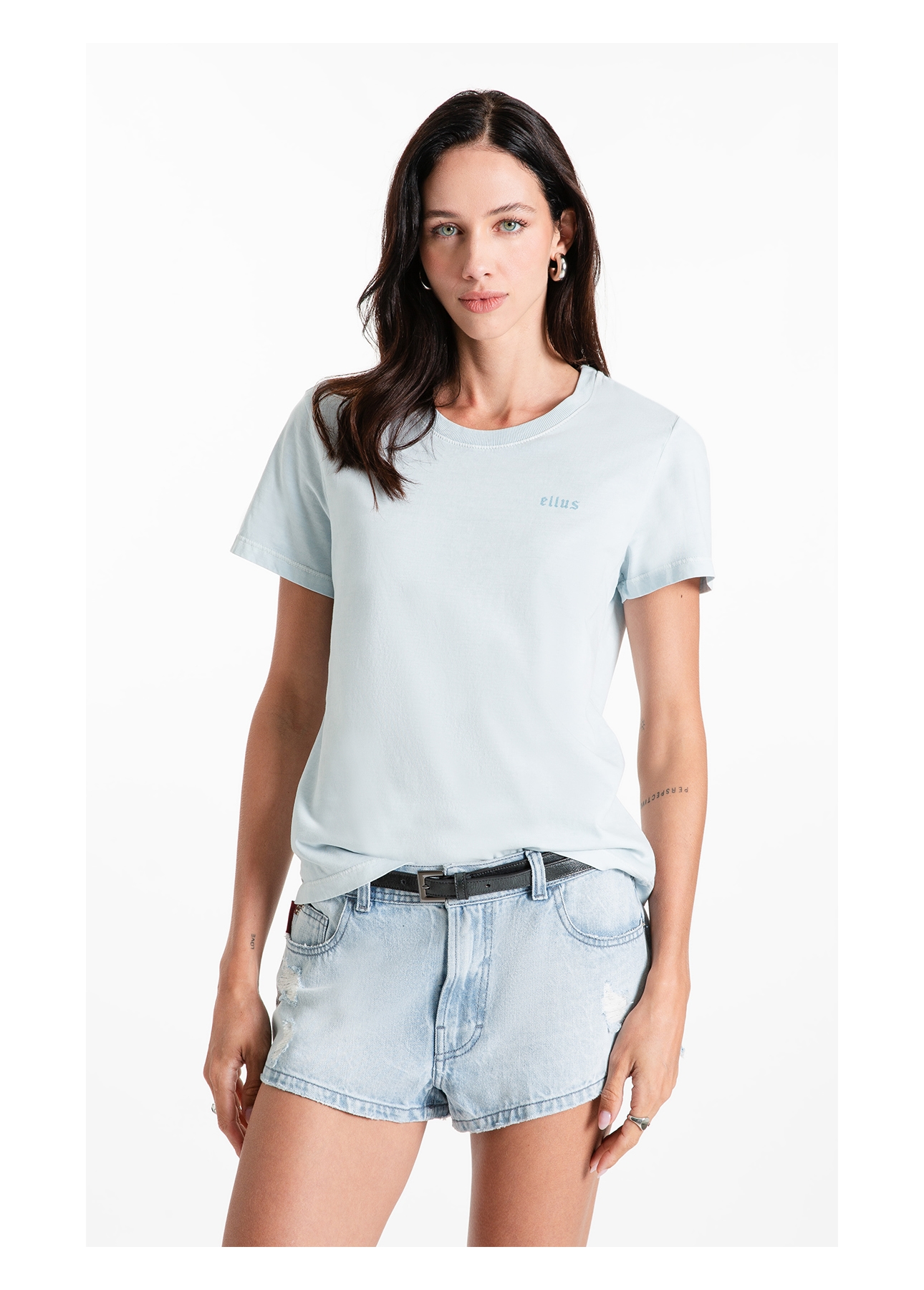 Blusa Cotton Ellus Classic Azul Claro
