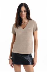 Blusa Cotton Ellus Classic Slim  Capuccino