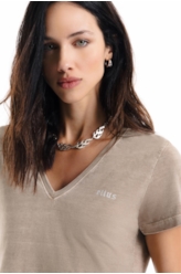 Blusa Cotton Ellus Classic Slim  Capuccino