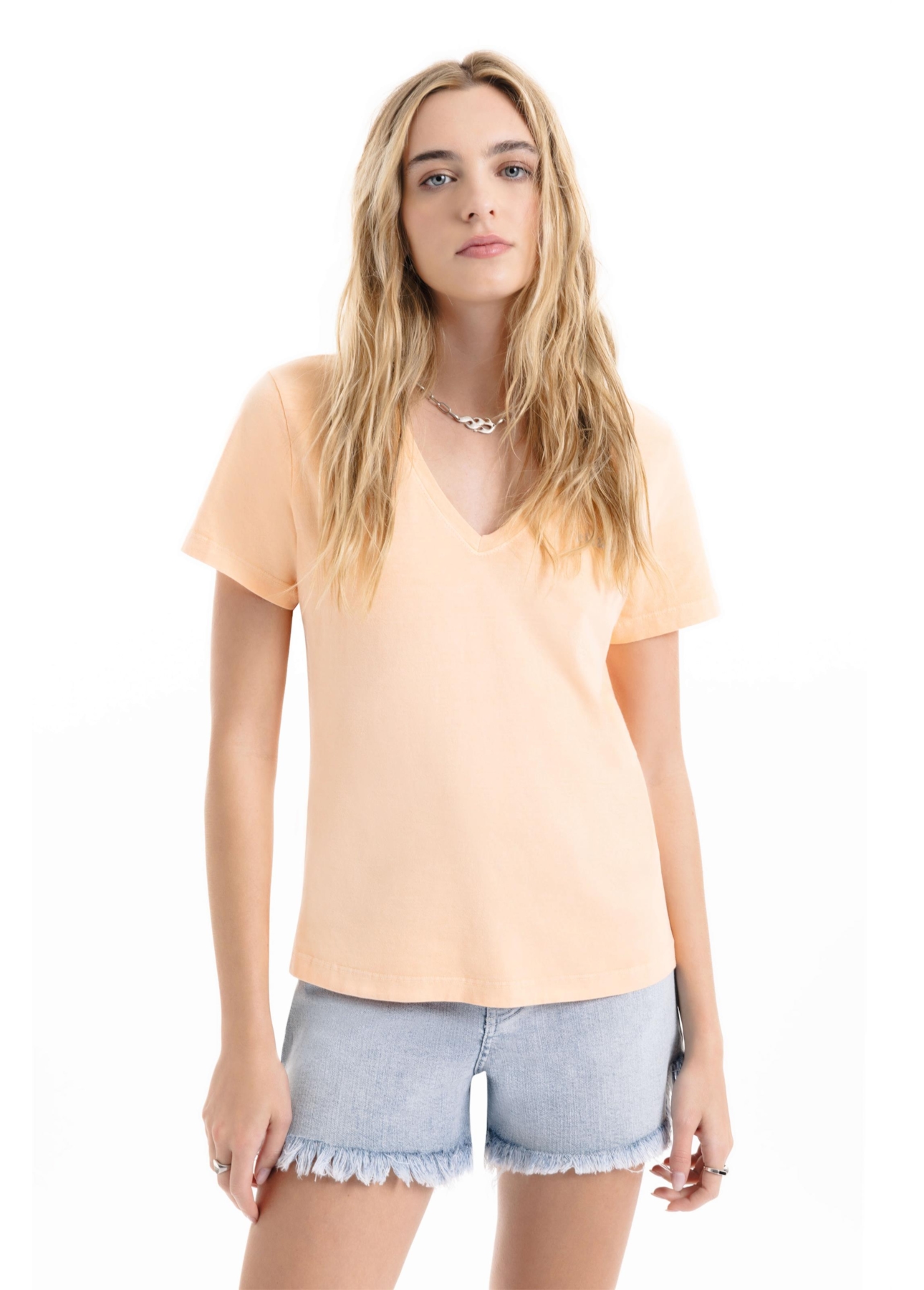 Blusa Cotton Ellus Classic Slim Pessego