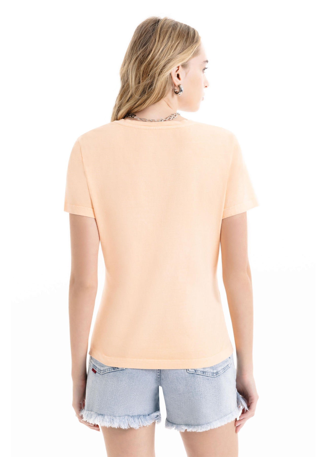 Blusa Cotton Ellus Classic Slim Pessego