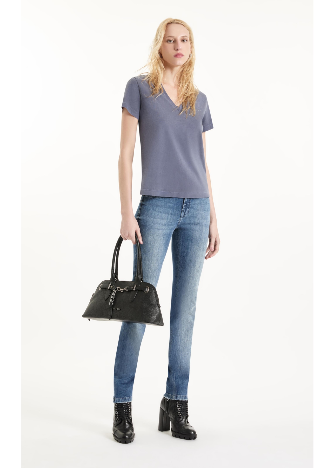 Blusa Cotton Ellus Classic Slim Purple Blue