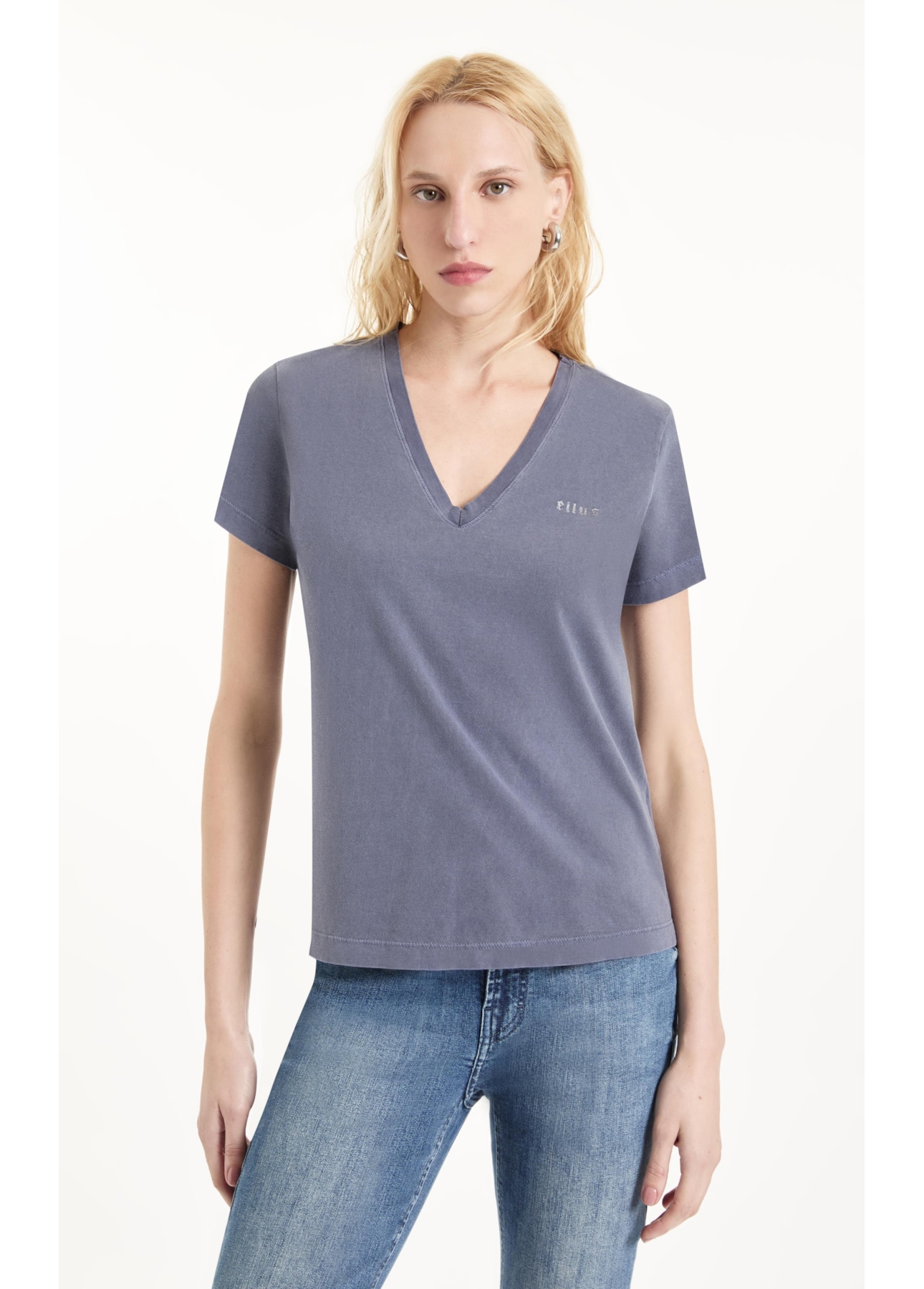 Blusa Cotton Ellus Classic Slim Purple Blue