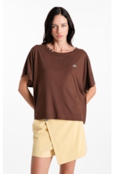 Blusa Cotton Ellus Trip Dark Brown