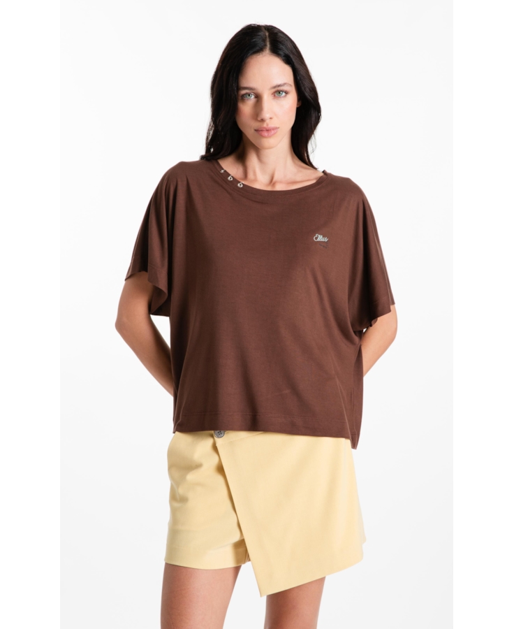 Blusa Cotton Ellus Trip Dark Brown